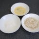 Flour, egg and breadcrumbs for frying camembert