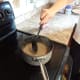 Mix the pudding and milk. Bring to boil on medium heat.