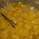 Oranges, water, and vanilla bean. I added the sugar and candied peel after about one hour of cooking.