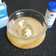 Salt and cornflour/starch are added to egg white