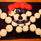 Our finished skull and crossbones cupcake design.