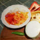 Slice red, orange and yellow peppers and onion into strips. Total veggies equals 4 cups. I used 1/4 of each pepper. and half of a medium white onion.