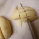 Step 7: Dice potatoes by cutting in half, then crosswise as you see in the picture.