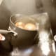 Step 5: Prepare potatoes. When potatoes are done, pour off hot water and fill pan with cold water until potatoes can be handled.