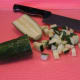 Dice the cucumber into 1/2 inch cubes.