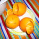 The hollowed out orange peels ready for cake.