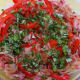 The rest of the herbs added, before the crust is spooned on.