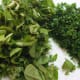 Chopped basil and majoram, and finely minced parsley and rosemary.