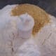 Flour, baking powder and spices in a food processor.