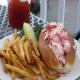 My wife's lobster roll at Taste of Maine