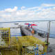The dining pier, Perry's Lobster Shack, Newbury Neck, Surry, Maine.