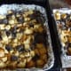 Spread the bread pieces out on a baking sheet.