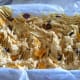 Put the mixed ingredients into the baking dish