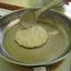 Pour a ladle of batter on heated saucepan.