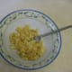 Mash the bananas in a bowl.