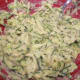 This is what the batter looks like once the zucchini is mixed in.