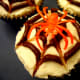 Our finished spider web cupcakes.