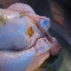 Put the chicken in a roasting dish on a thin film of olive oil.