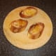 Bruschetta is prepared for plating