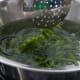 Then place green beans in cold water for three minutes.