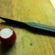 Start with a trimmed and clean radish.