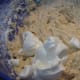Add the flour and sour cream in three batches, mixing between each addition.