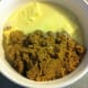 Brown sugar, condensed milk and butter going in the microwave