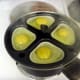 Eggs being poached, cover for a few minutes and check occasionally to see when done.