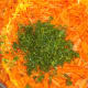 Shredded carrots and chopped dill.