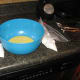 Whisk together eggs and milk.