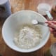 Sift the salt, flour, and baking powder together into a bowl.