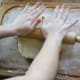 Roll out the dough until it is about 1/2 inch thick throughout.