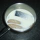 Fish for pie is poached in milk
