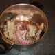 Duck carcass and giblets are added to the stock pot