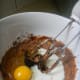 Mix together adding eggs one at a time and continue mixing.