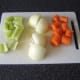 Chopped vegetables for ham stock