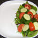 Side salad is plated