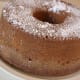 Peanut butter pound cake dusted with powdered sugar