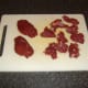 Pigeon breasts and diced venison loin