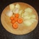 Prepared fruit and vegetables for pigeon casserole