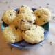 Tea cookies with orange zest, dried cranberries and almond slivers.