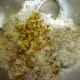 Ground walnuts mixed with some of the remaining flour to be added at the end prior to baking.