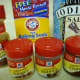 Spices and seasonings for the pumpkin bread recipe.