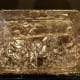 Pan lined with aluminum foil.