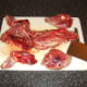 The legs should firstly be removed when chopping a rabbit in to portions