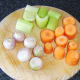 Chopped vegetables for stew