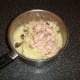 Salmon flakes are added to mashed potatoes