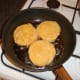 Shallow frying salmon cakes