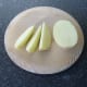 Potato is cut in to six segments or wedges