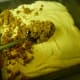 Sprinkle the streusel over the cake.
